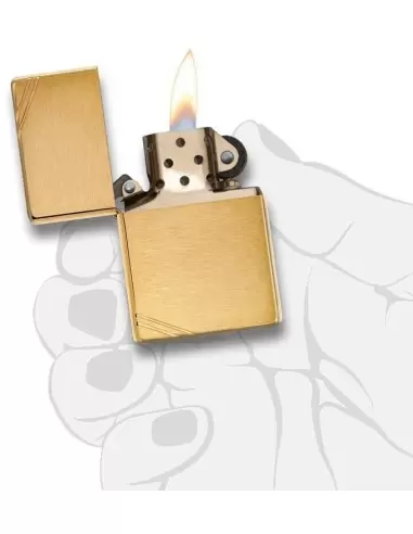 خرید فندک زیپو Zippo 240 (Brushed Brass Vintage)