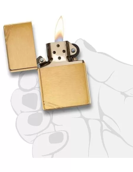 خرید فندک زیپو Zippo 240 (Brushed Brass Vintage)