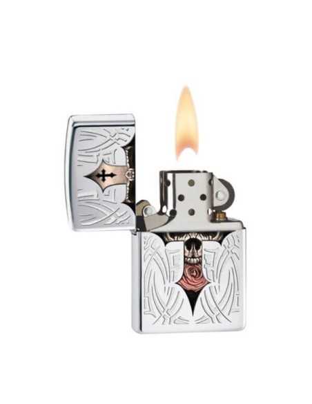فندک زیپو جمجمه و صلیب Zippo 28874 (SKULL CROSS)