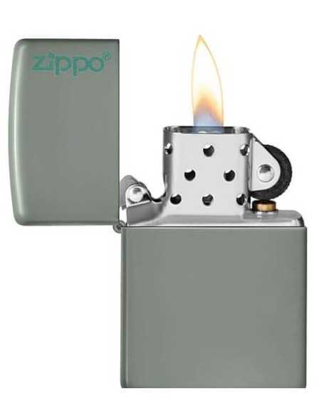فندک زیپو سبز مات Zippo 49843ZL (AGE GREEN ZIPPO LOGO)