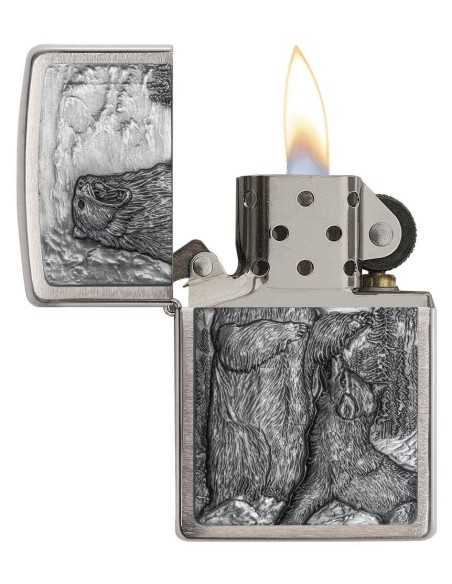 فندک زیپو خرس و گرگ Zippo 29636 (BEAR VS WOLF)
