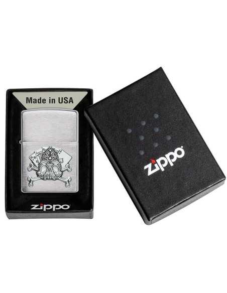 فندک زیپو طرح جمجمه Zippo 49293 (CARD SKULL EMBLEM)