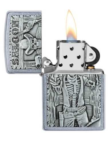 فندک زیپو طرح اسکلت Zippo 49298 (SALOON SKULL EMBLEM)