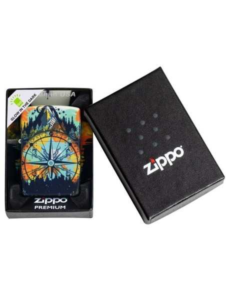 فندک زیپو طرح قطب نما شبرنگ Zippo 49805 (COMPASS DESIGN)