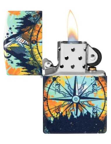 فندک زیپو طرح قطب نما شبرنگ Zippo 49805 (COMPASS DESIGN)