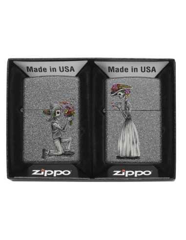 فندک زیپو ست جفتی Zippo 28987 (DAY OF DEAD SKULLS SET)