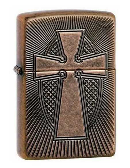 فندک زیپو آرمورکیس طرح صلیب عمیق Zippo 49158 (DEEP CARVE CROSS)