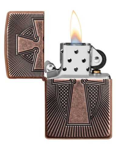 فندک زیپو آرمورکیس طرح صلیب عمیق Zippo 49158 (DEEP CARVE CROSS)