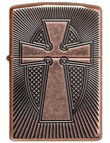 فندک زیپو آرمورکیس طرح صلیب عمیق Zippo 49158 (DEEP CARVE CROSS)