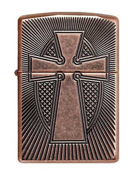 فندک زیپو آرمورکیس طرح صلیب عمیق Zippo 49158 (DEEP CARVE CROSS)