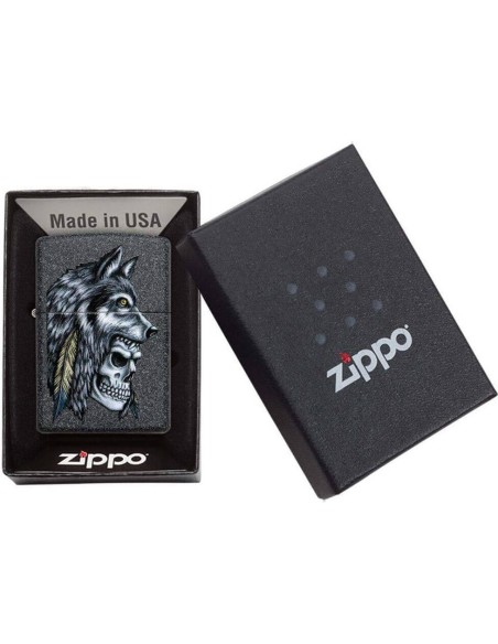 خرید فندک زیپو Zippo 29863 (Wolf Skull Feather Desi)