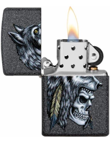 خرید فندک زیپو Zippo 29863 (Wolf Skull Feather Desi)