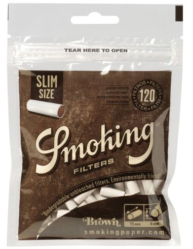 فیلتر سیگار پیچ ارگانیک اسلیم اسموکینگ 120 عددی Smoking 6mm